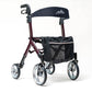 Ascent Euro-Style Rollator, Lightweight 4-Wheel Walker with Adjustable Seat & Backrest, Brandywine