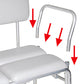 Padded Transfer Bench with Adjustable Height and Pinch-Free Assembly, Gray