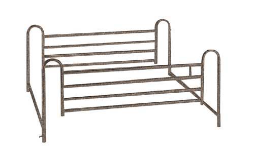 Adjustable Full Length Hospital Bed Rails - Universal Fit, Brown Vein Finish (Pair)