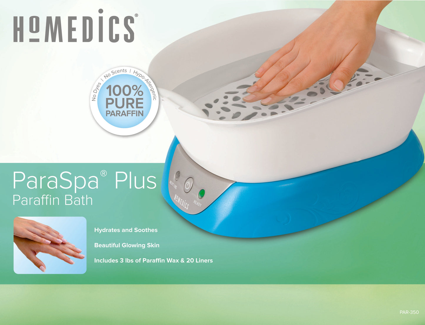 Paraffin Wax Bath ParaSpa Plus - 4 lb Capacity with 3 lbs Hypoallergenic Wax & 30 Liners - 9.33 lbs