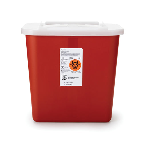 Sharps-A-Gator 2 Gallon Countertop Sharps Disposal Container - Clear Top, Positive Lock