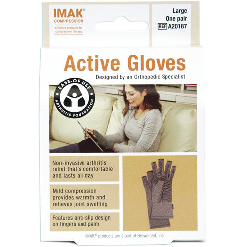 IMAK Active Arthritis Gloves - Small, Pain Relief, Open Finger, (Pair)