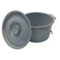 7.  5 Qt Gray Commode Pail with Lid and Handle - Case of 6 - Universal Fit