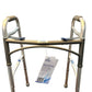 WALK WITH ME Folding Aluminum 2-Button Walker with 5" Wheels - 350 lb Capacity