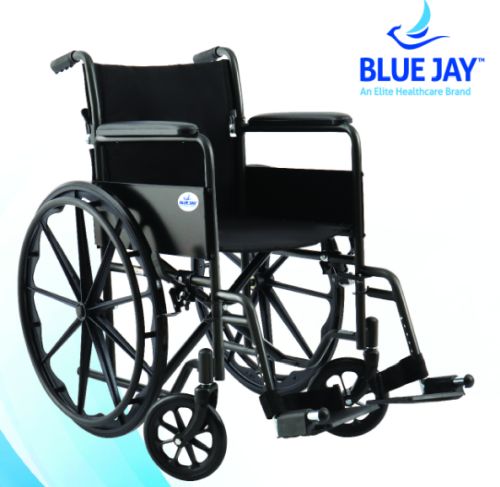 ROLL WITH ME 18" Wheelchair - Fixed Arms, Swing-Away Footrests - Standard K1 Model