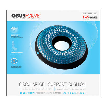 Circular Gel Seat Cushion - Tailbone Support, Cooling Memory Foam for Home, Office, Travel