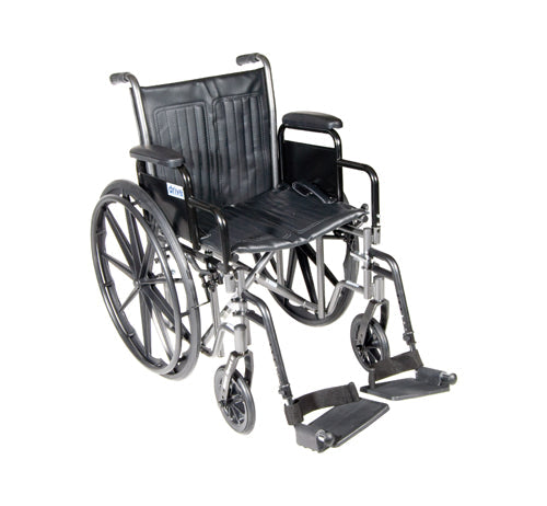 18" Wheelchair with Detachable Desk Arms, Elevating Leg Rests & Adjustable Height - 300 lb Capacity