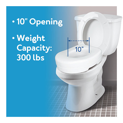 Carex 5 Inch Raised Toilet Seat - Elevated Riser for Standard & Elongated Toilets
