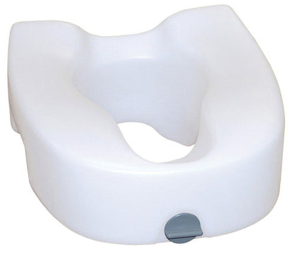 Raised Toilet Seat with Lock - 4.5 Inch Height, Fits Elongated Toilets - 300 lb Capacity