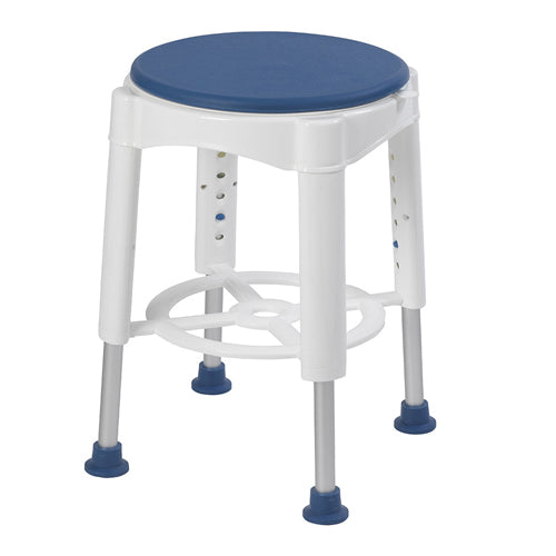 Swivel Shower Stool with Rotating Padded Seat, Adjustable Height, 450 lbs Capacity