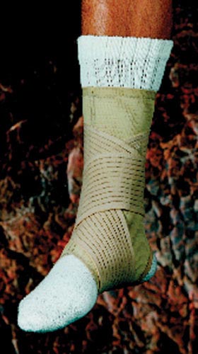 Sportaid Double Strap Ankle Support - X-Small (6 - 7.5") - Beige Compression Brace