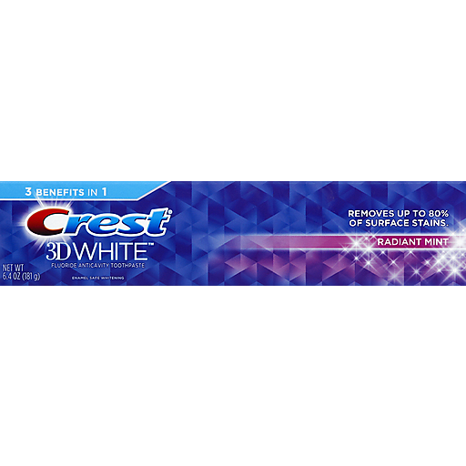 Crest 3D White Whitening Toothpaste - Radiant Mint 6.4 Oz