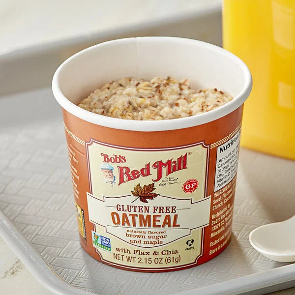 Bob's Red Mill Gluten-Free Oatmeal Cup, Brown Sugar & Maple, 2.15 oz, Pack of 12