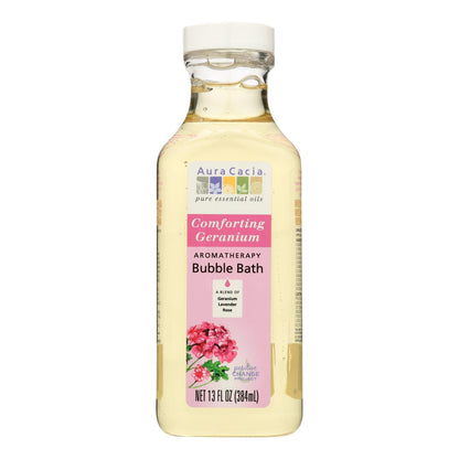 Aura Cacia Comforting Geranium Aromatherapy Bubble Bath, 13 Fl Oz (SLS-Free)