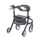 Nitro Sprint Rollator Black - Lightweight, Foldable Mobility Walker with Slow-Down Brake & 350 lb Capacity, 19 lbs