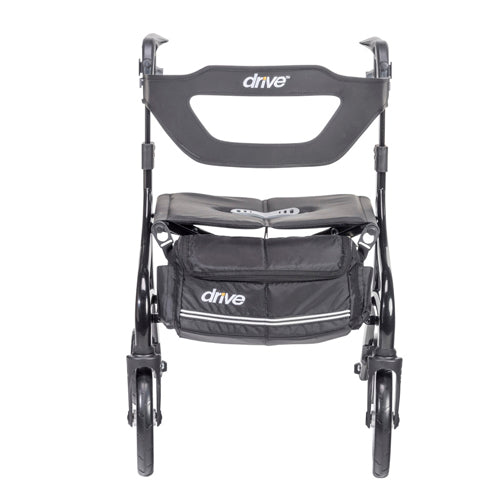 Nitro Sprint Rollator Black - Lightweight, Foldable Mobility Walker with Slow-Down Brake & 350 lb Capacity, 19 lbs