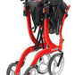 Nitro Duet Rollator & Transport Wheelchair Combo, Red