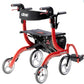 Nitro Duet Rollator & Transport Wheelchair Combo, Red