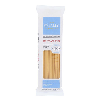 DeLallo Bucatini Pasta #10, Imported Italian Durum Wheat Semolina, Case of 16 x 16 Oz