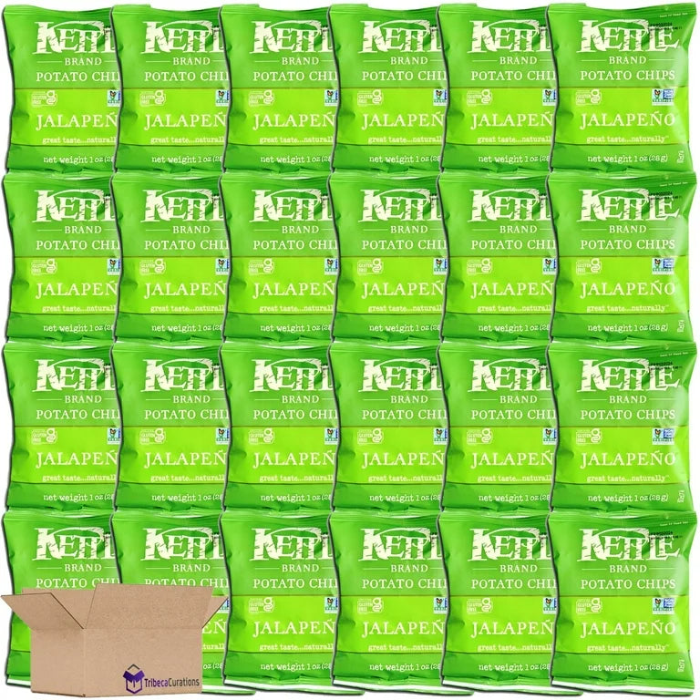 Kettle Brand Jalapeño Potato Chips, 24 x 1.5 oz — Kettle-Cooked, No Artificial Flavors