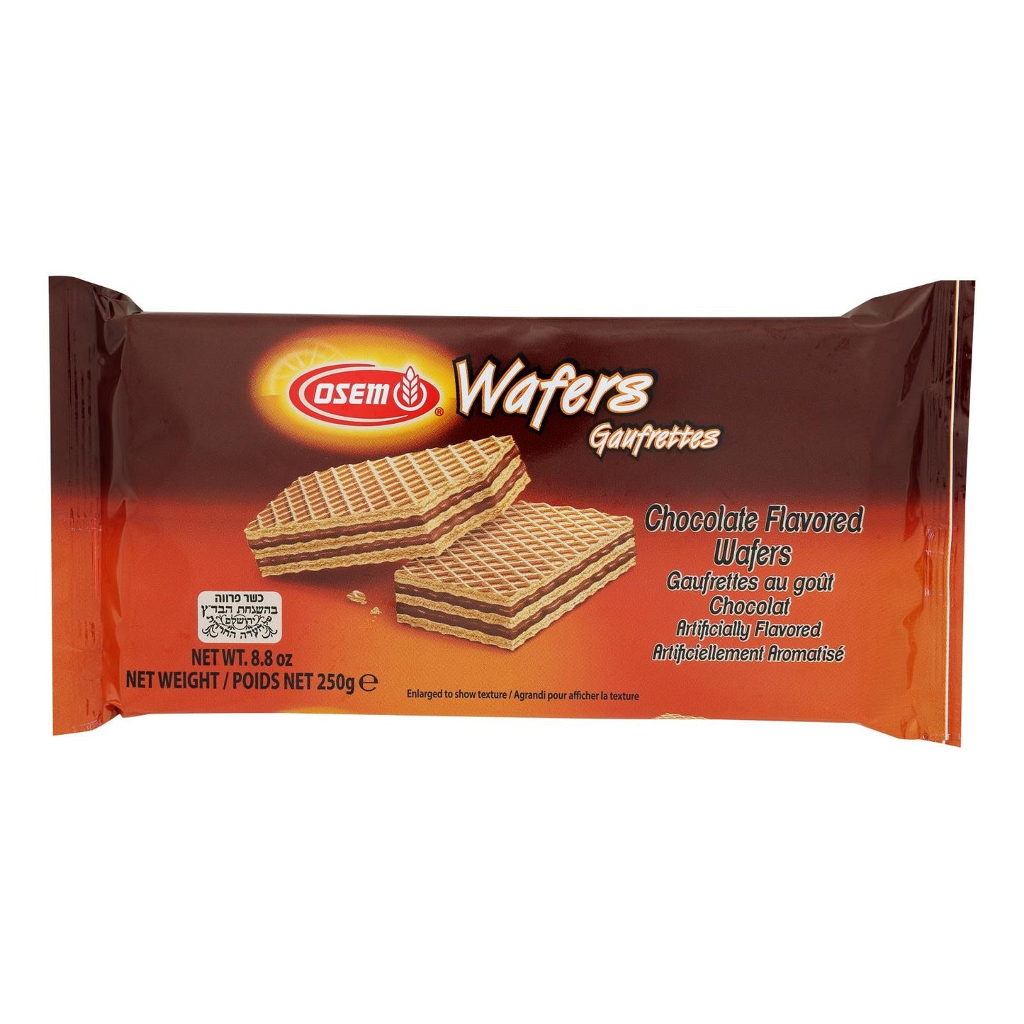Osem Chocolate Flavored Wafers | Kosher, Crunchy Cookies for Snacking | 8.8 Oz (Case of 12)
