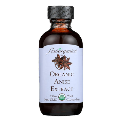 Flavorganics Organic Anise Extract (2 oz) | Pure Gluten-Free Kosher Baking Flavoring for Licorice Taste