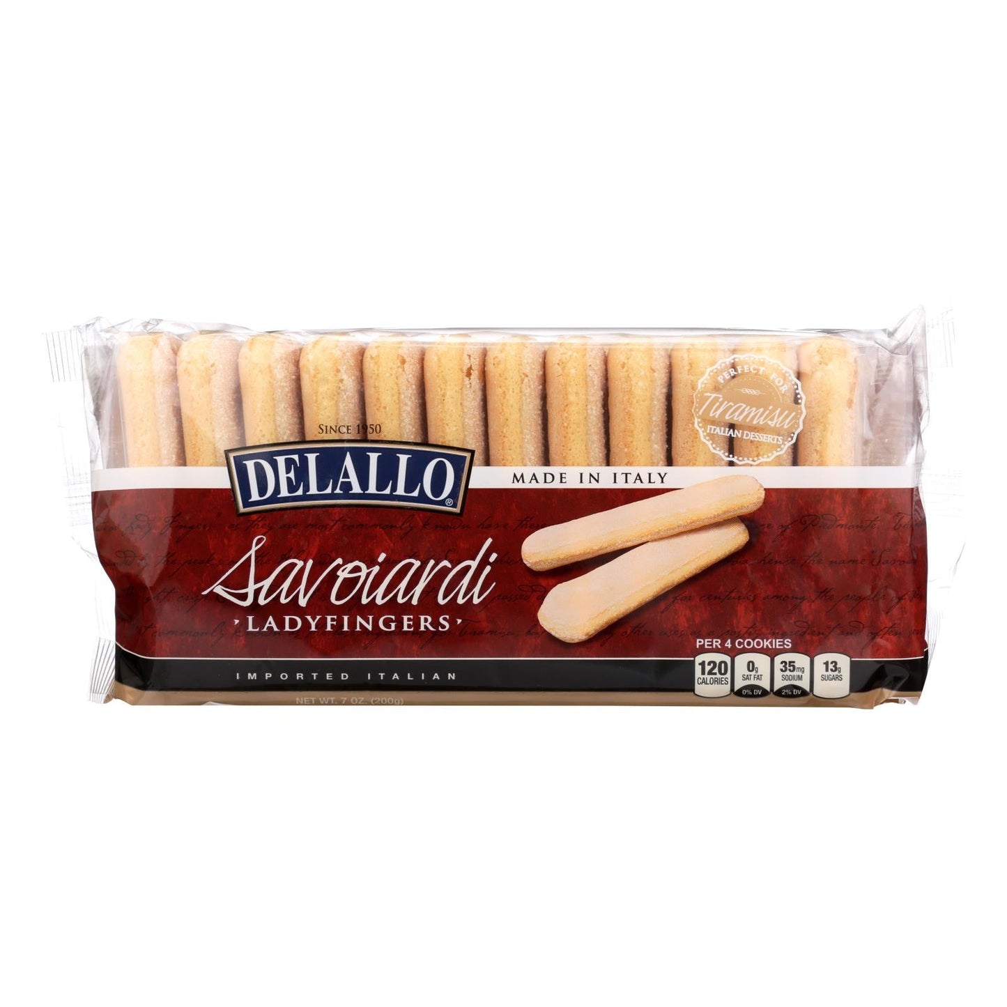 DeLallo Savoiardi Ladyfingers, Case of 15, Authentic Italian Biscuit Cookies for Tiramisu, 7.06 oz.