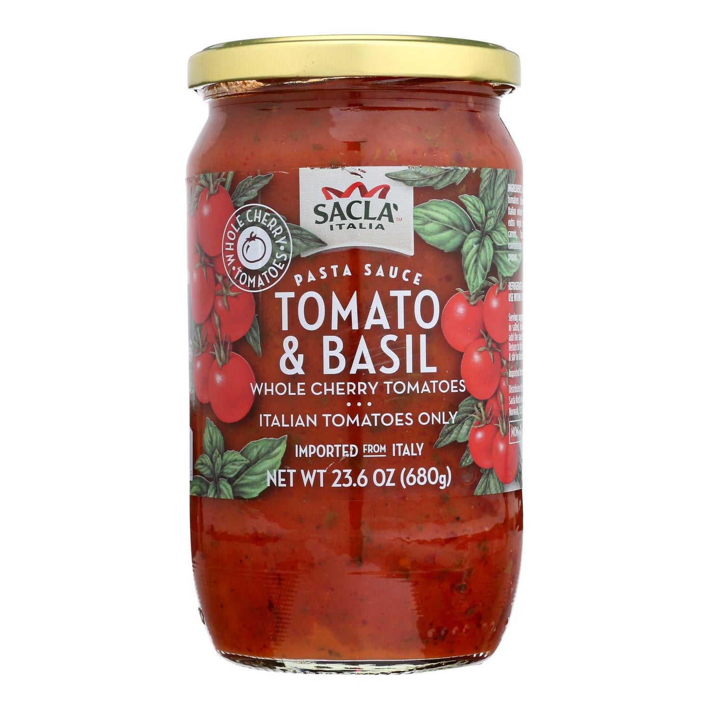 Sacla Authentic Italian Tomato & Basil Pasta Sauce - GMO-Free - Case of 6 (24 Oz Jars) - For Shopify & Google Shopping SEO