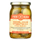 Yee-haw Sweet & Spicy Stackers Pickles w/ Habanero & Honey - Bread & Butter (Case of 6, 16oz Jars)