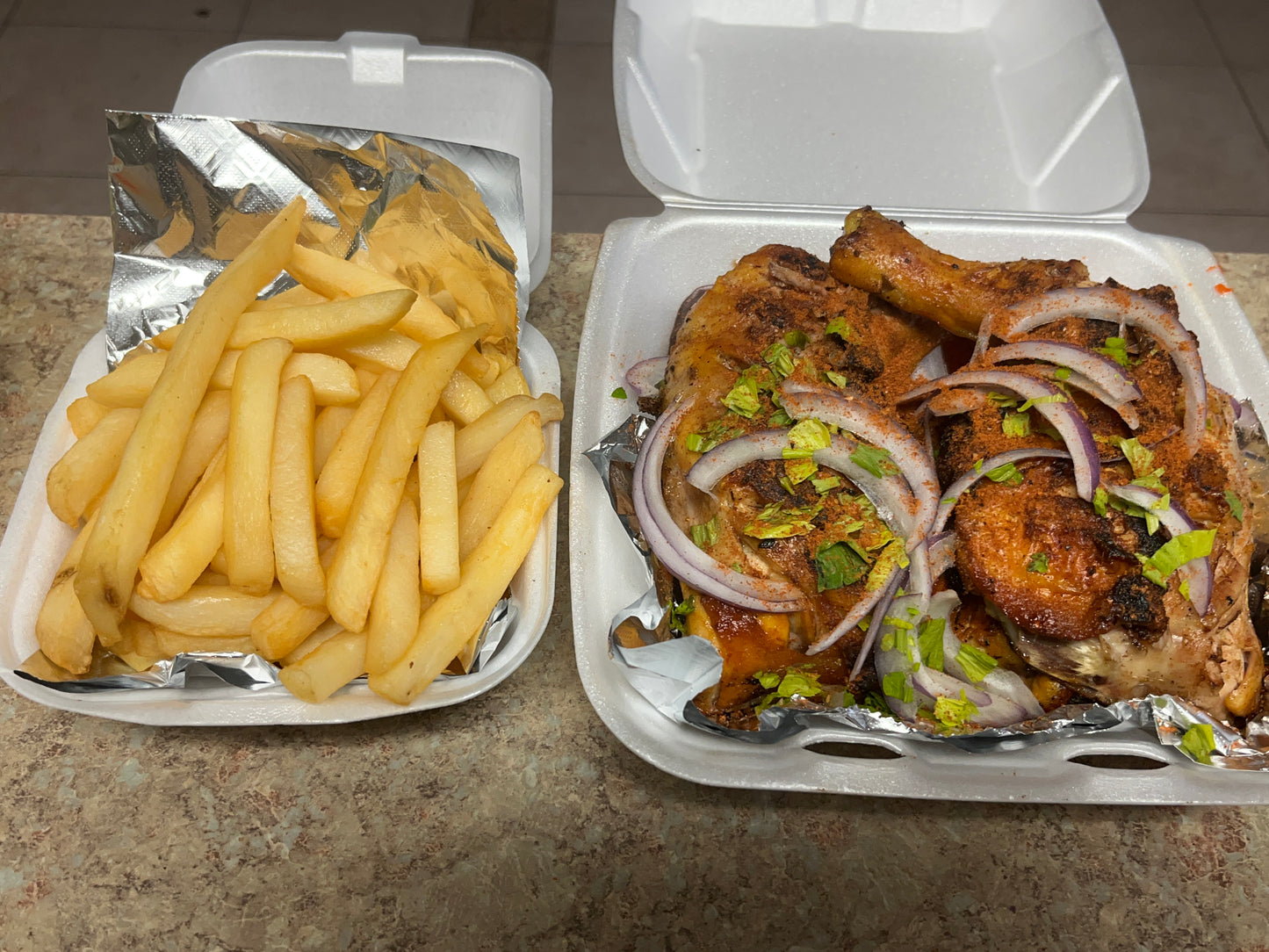 Chicken Quarter with French Fries