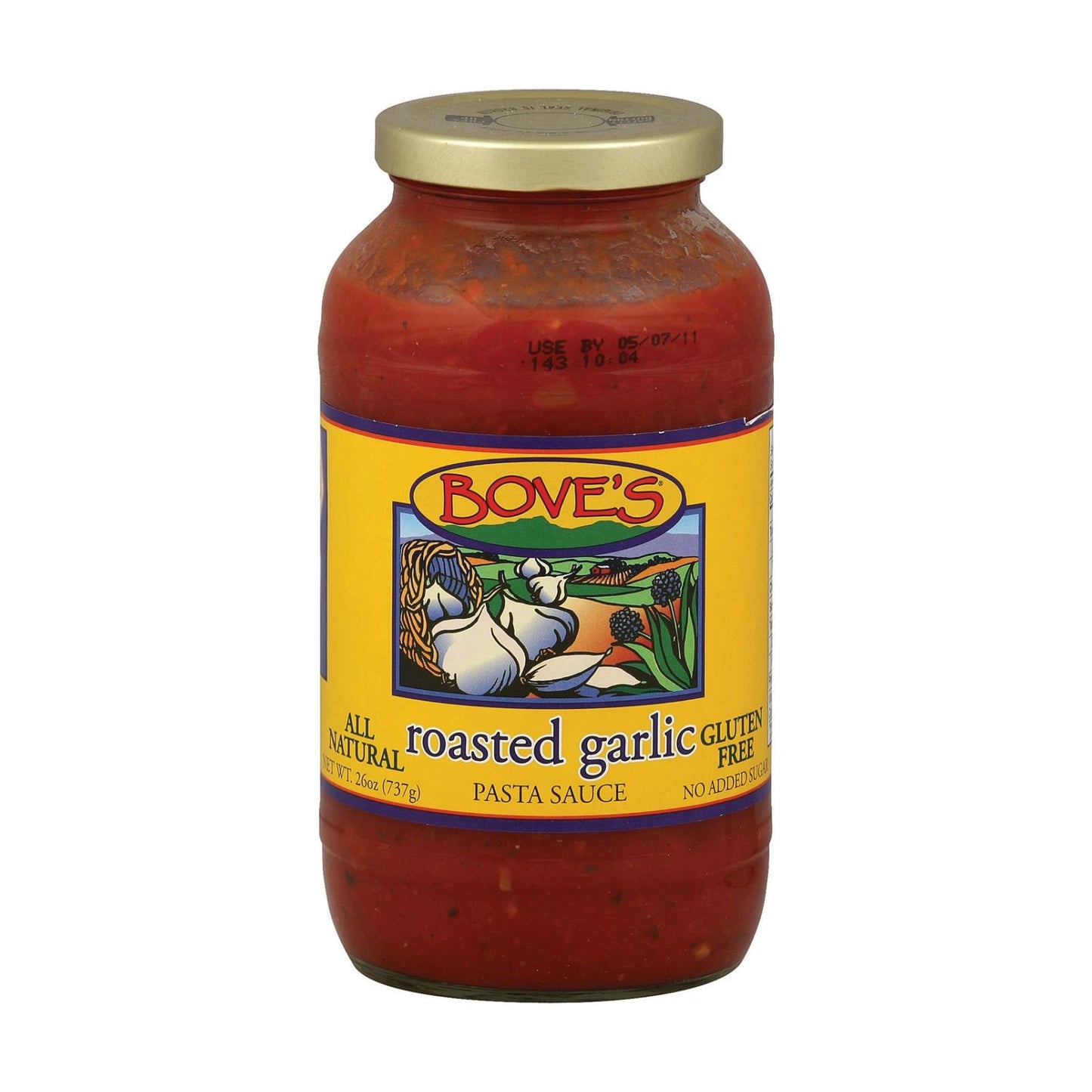 Bove's of Vermont Roasted Garlic Pasta Sauce | 24 Oz Jars (Case of 6) | Gluten-Free, Kosher, GMO-Free Marinara