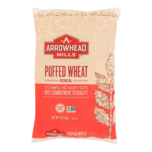 Arrowhead Mills Puffed Wheat Cereal - 100% Whole Grain, No Added Sugar, Fat-Free (Case of 12 x 6 Oz)
