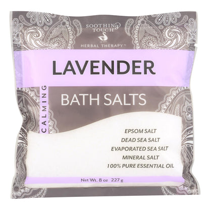 Soothing Touch Lavender Bath Salts for Relaxation & Skin Conditioning - 6 Pack of 8 Oz - Gluten & Wheat Free Epsom Salt Soak