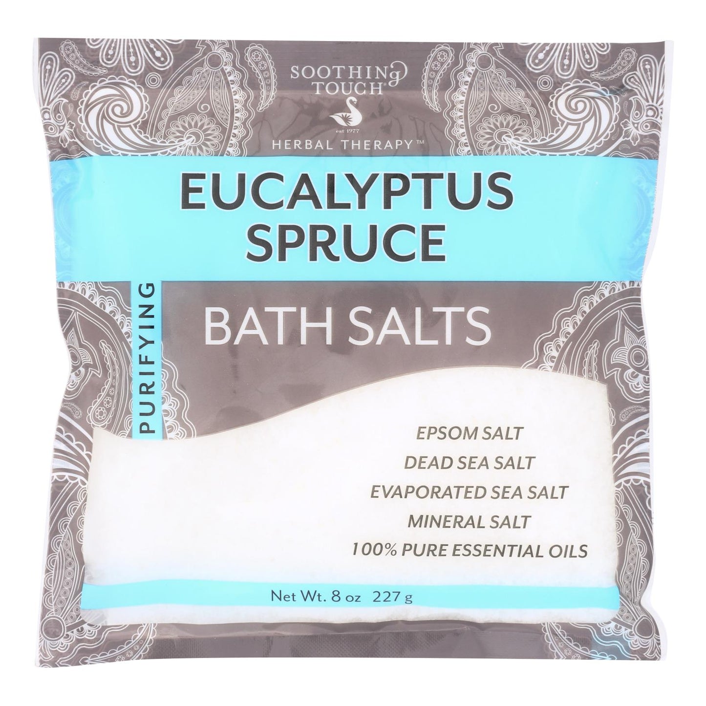 Soothing Touch Eucalyptus Spruce Bath Salts (Case of 6 x 8 Oz) | Deep Relief Soak, Muscle Tension, Cold & Flu Support, Vegan, Ayurvedic, All Natural Salts for Relaxation