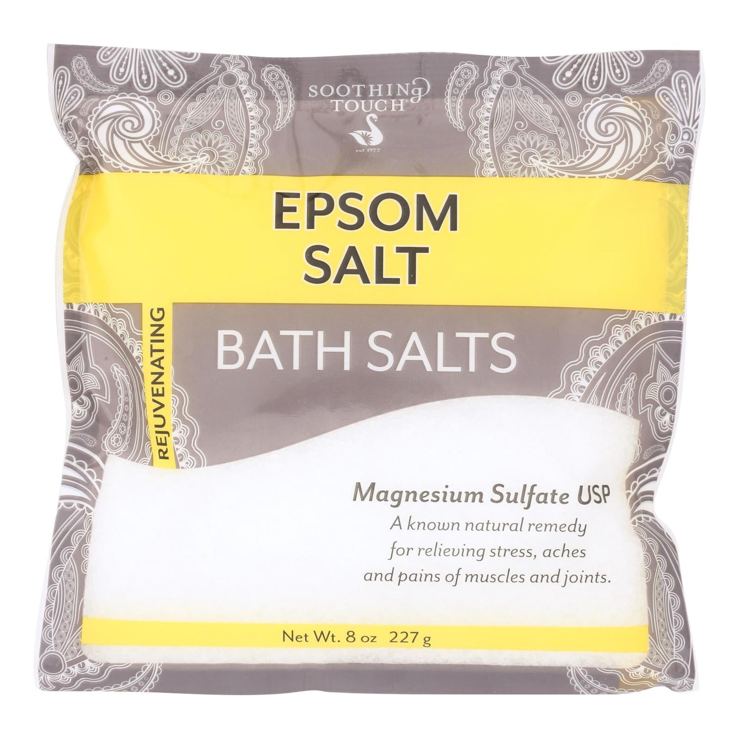 Soothing Touch Unscented Epsom Bath Salts Soak - Case of 6 x 8 Oz - Bulk Relaxation & Muscle Relief
