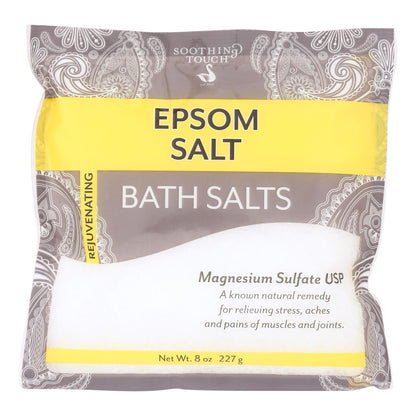 Soothing Touch Unscented Epsom Bath Salts Soak - Case of 6 x 8 Oz - Bulk Relaxation & Muscle Relief