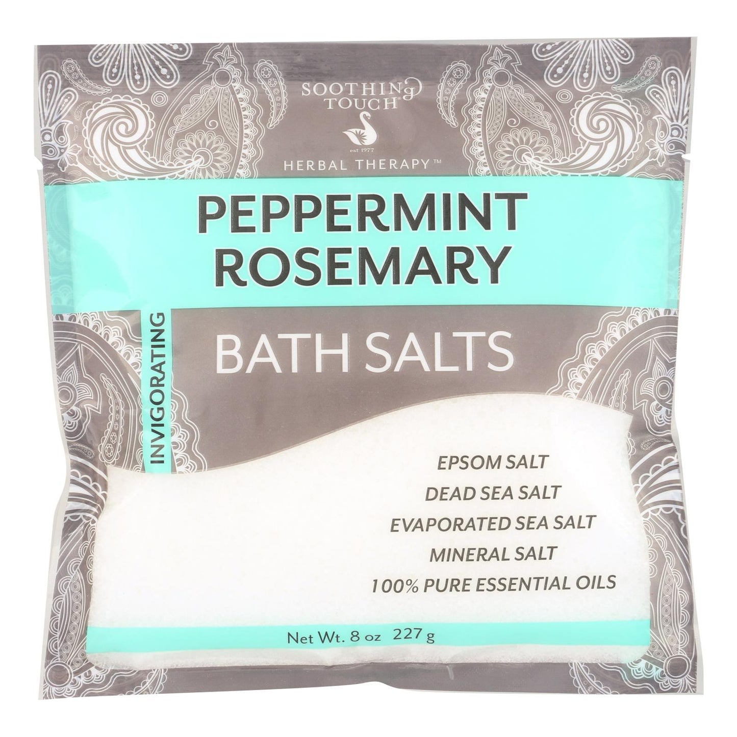 Soothing Touch Peppermint Rosemary Bath Salts - 8oz, Case of 6 - Epsom & Dead Sea Salt Soak for Muscle Relief