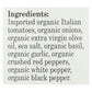Organico Bello Spicy Marinara Sauce 25 oz – Organic Italian Tomato Pasta Sauce (Case of 6)