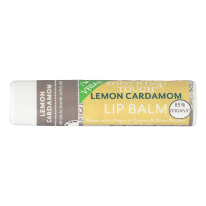Soothing Touch Vegan Lip Balm, Lemon Cardamom, 0.25 oz (Case of 12)