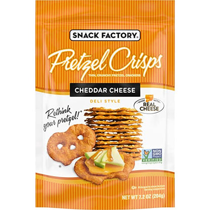 Pretzel Crisps Cheddar Cheese 7.2 oz (Pack of 12)