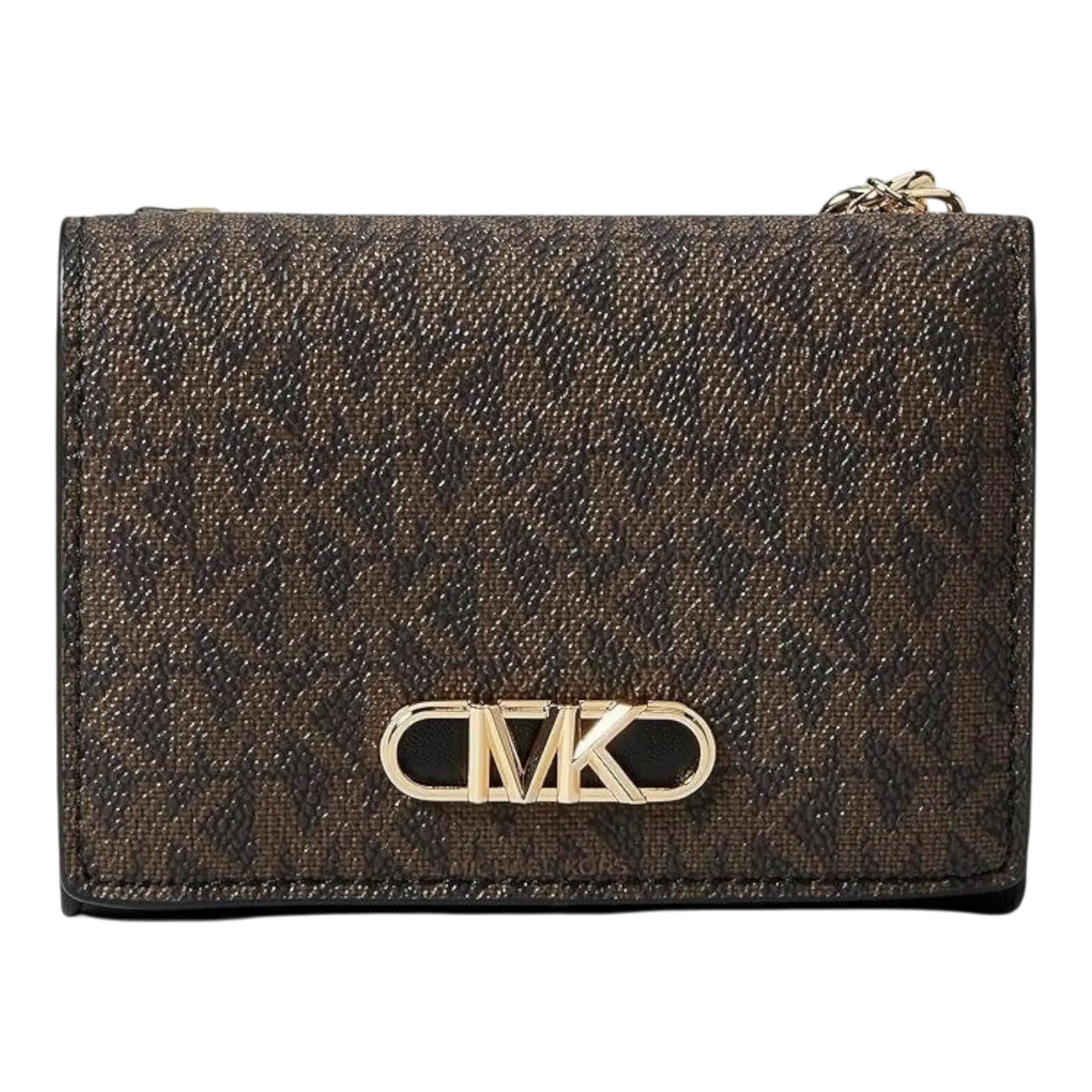 Michael Kors Parker Women Medium Tri-Fold Wallet Brown Logo Print