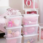 6PCS 8.5 Qt Clear Plastic Storage Boxes Stackable w Lock Lid & Handle