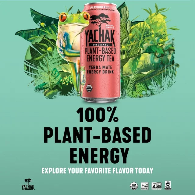 Yachak Passionfruit Yerba Mate, 16 oz Can (12-Pack)