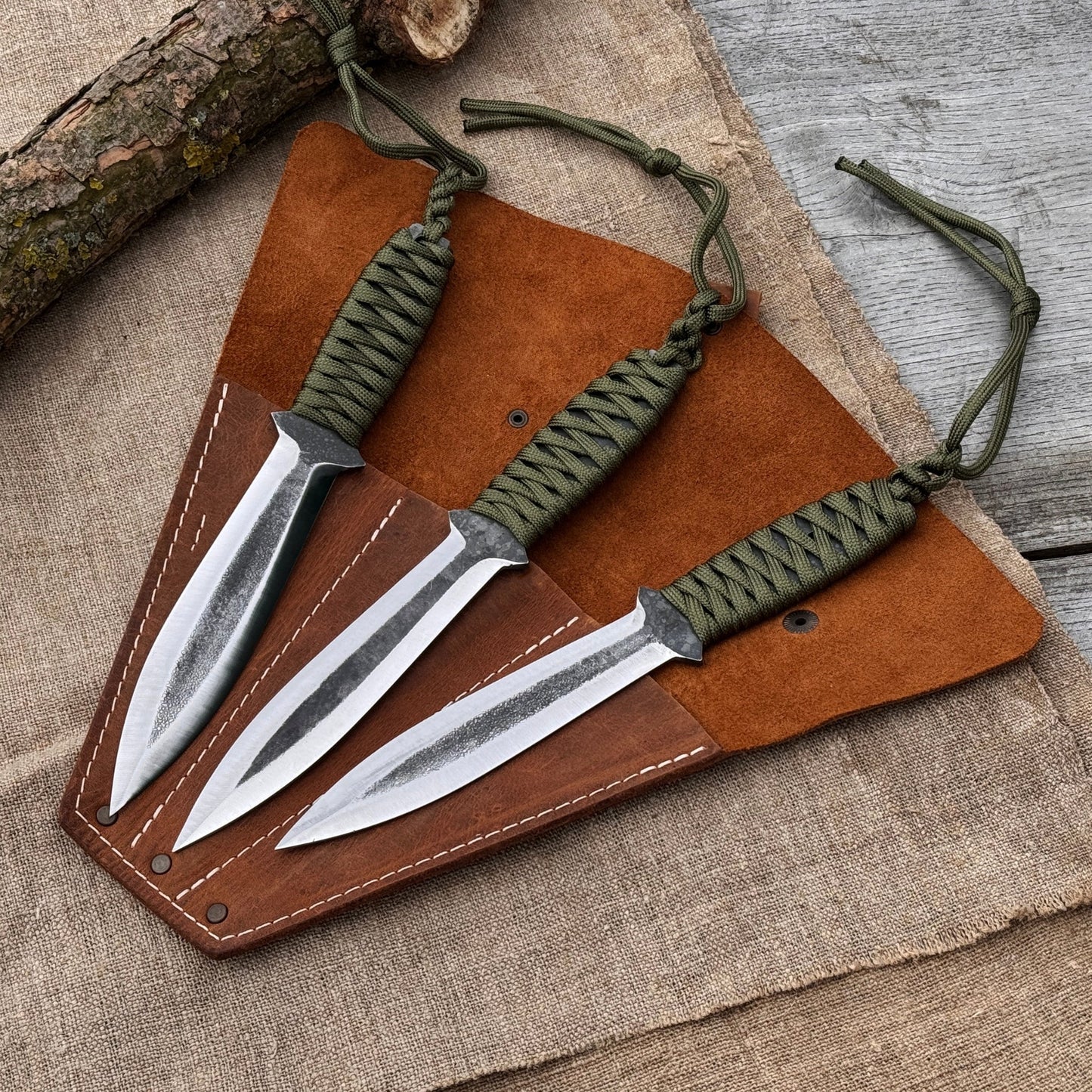 3-Piece Hand-Forged Throwing Knife Set, 22 cm (8.6 inches)