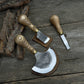 3-Piece Leather Working Kit with Leather Sheaths