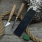 3-Piece Wood Carving Tool Set with Leather Strop