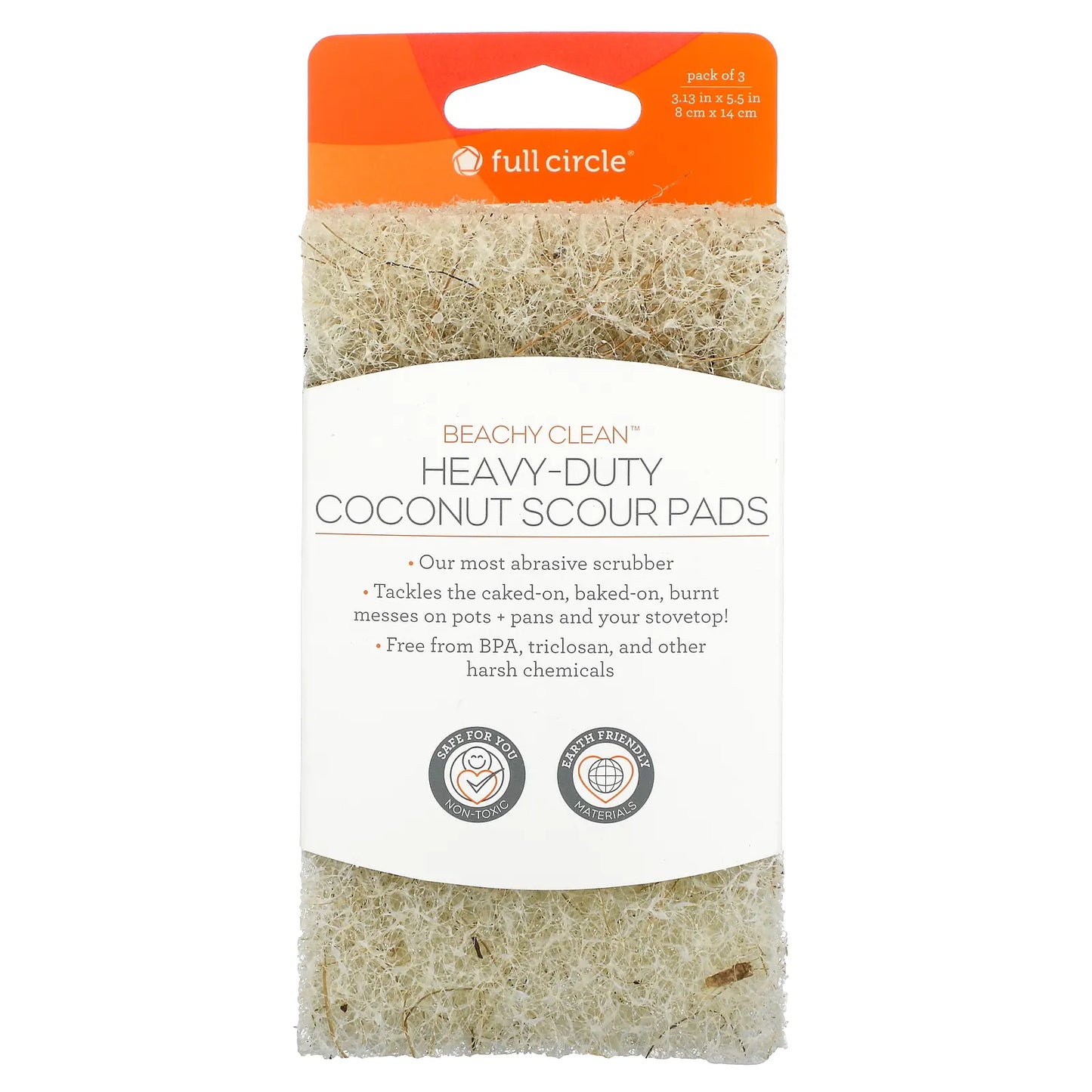 Full Circle Easy Scrub Coconut Scour Pads (Pack of 3) - 1ct