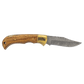 3.75" Damascus Steel Knife with Acadia Wood & Sheath