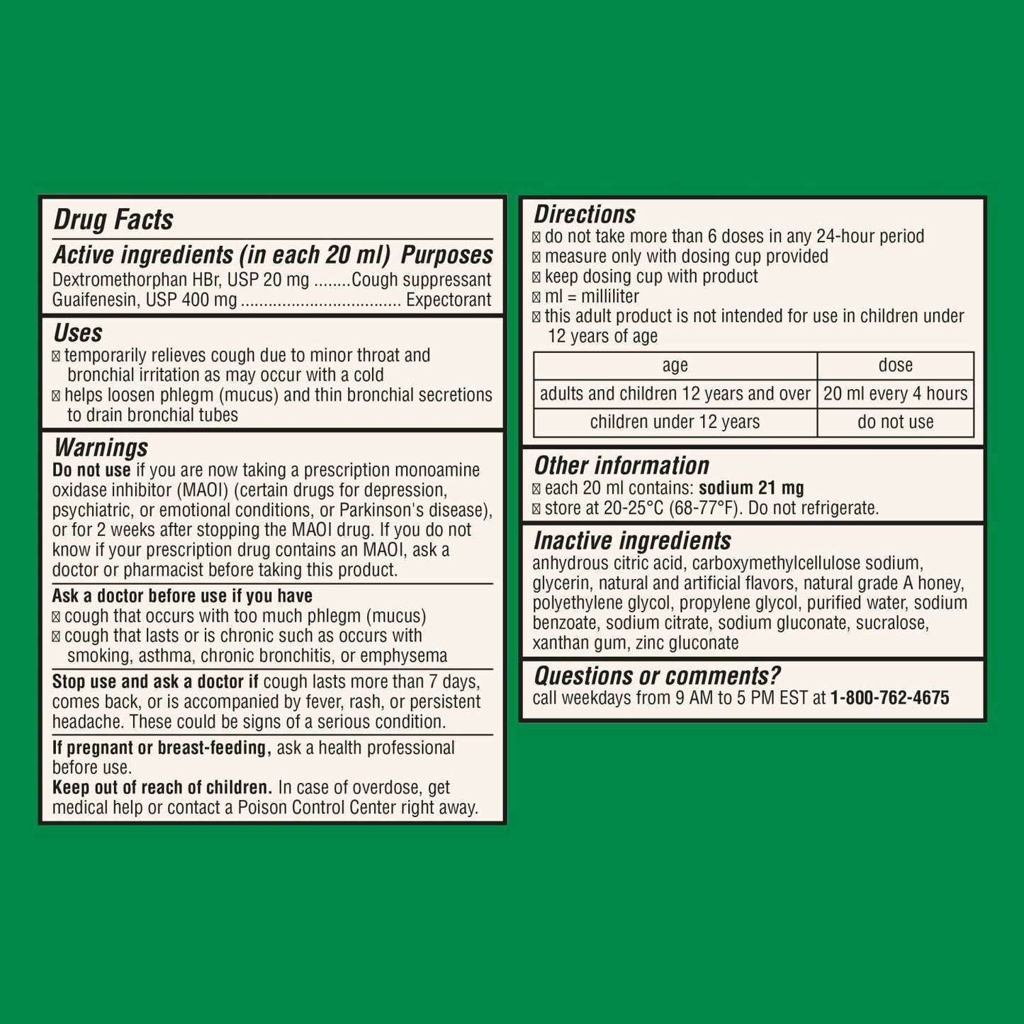 Robitussin - Cough Chest Congestion Max Strength Honey - 4 Fl Oz