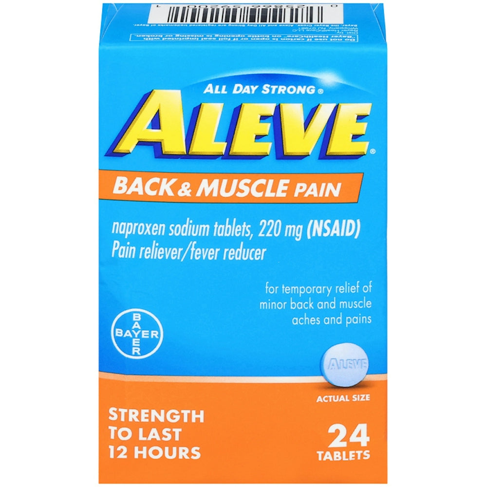 Aleve Back & Muscle Pain Reliever, Naproxen Sodium 220mg, 24 Count Tablets